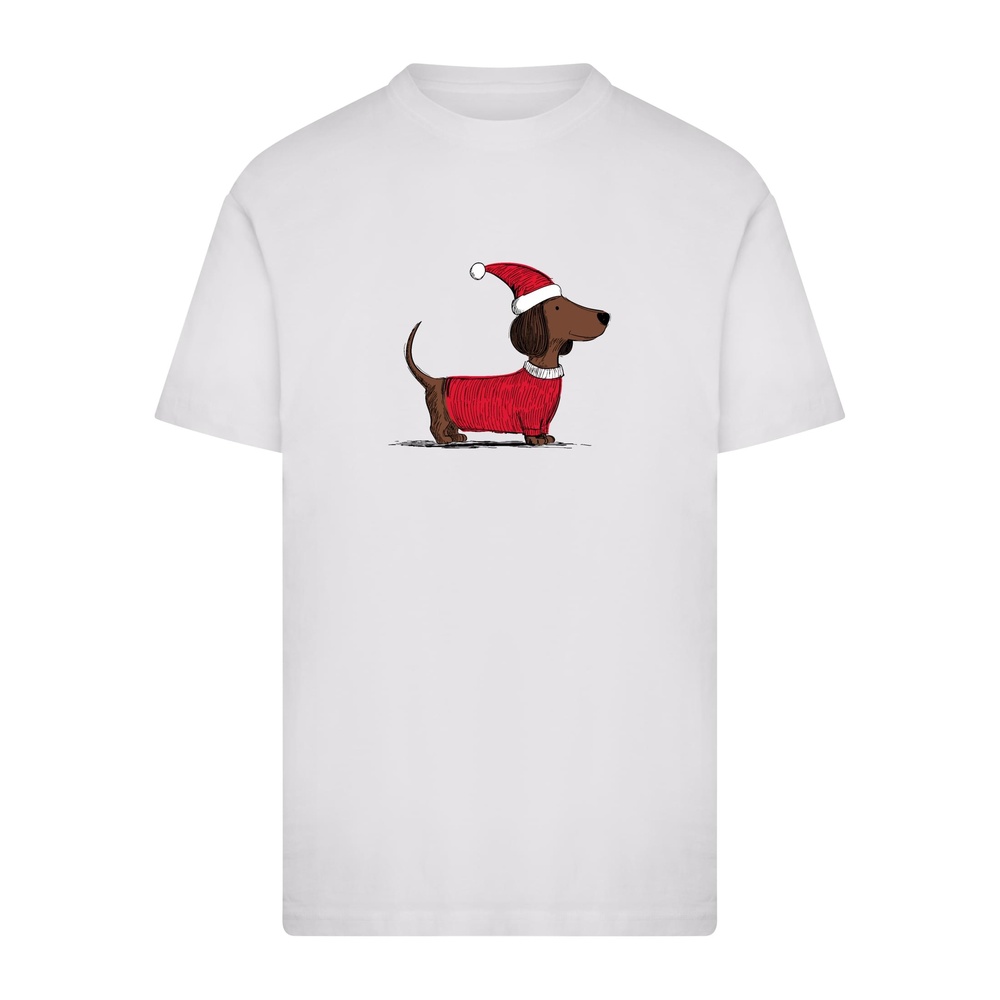 Mister Tee - Christmas Dackel Heren Tshirt - Wit